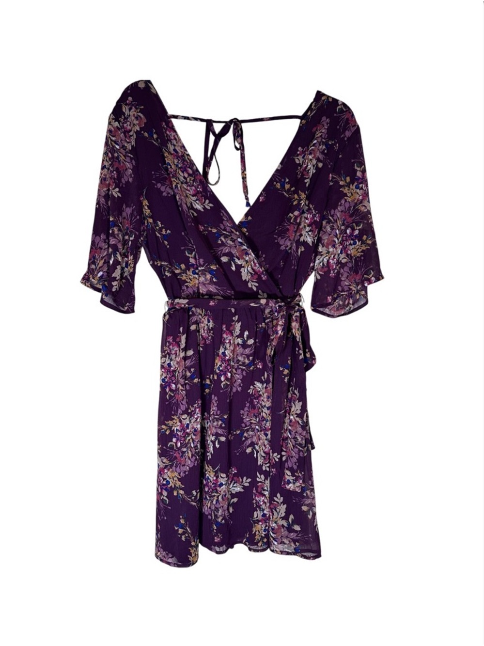 Vintage Y2K vintage purple floral flowy sun dress size women’s medium